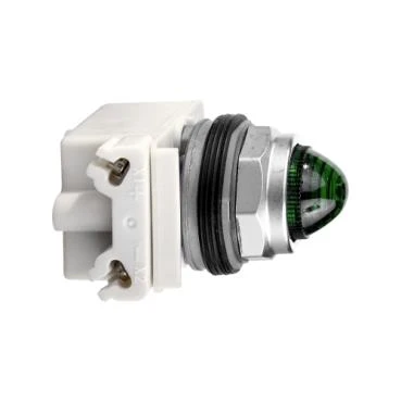 Schneider Electric 9001KP7G9,  Sekizgen Işıklı Buton Yeşil - Akkor BA 9s - 230 V AC - IP66 ürün görseli 1