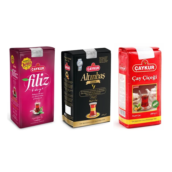 Çaykur Filiz-Altınbaş-Çay Çiçeği 200 gr 3 lü Karma Paket ürün görseli 1