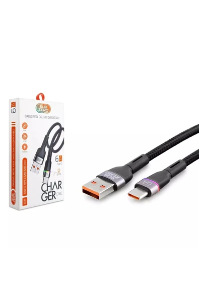 Subzero CL81 6AMPER IŞIKLI ÖRGÜLÜ TYPE-C ŞARJ KABLOSU ürün görseli 1