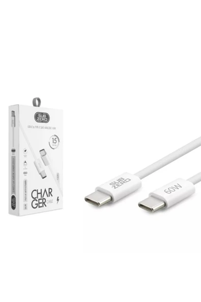Subzero CL35 60W Type-C to Type-C PD Şarj Kablosu 1m | iPhone 15 Uyumlu, Örgü Kablo ürün görseli 1