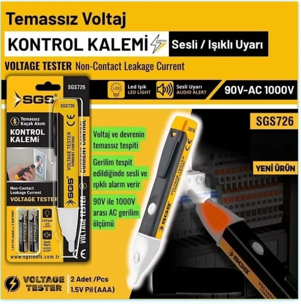 Sgs Digital Kaçak Akım Kontrol Kalemi SGS726 ürün görseli 1