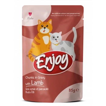 Enjoy Pouch Kuzu Etli Yaş Kedi Maması 85 Gr ürün görseli 1