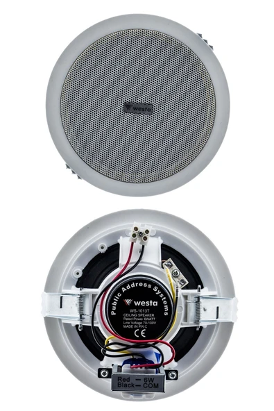 Westa WS-1013T Tavan Hoparlörü - 6W, 5.25 inç, 70-100V, 91dB Hassasiyet, Şık Beyaz Tasarım, Kolay Mo ürün görseli 1