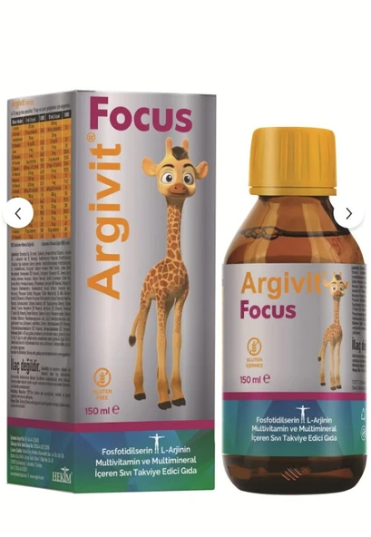 Argivit Focus Fosfotidilserin, L-Arjinin, Multivitamin ve Multimineral İçeren Sıvı 150 ml ürün görseli 1