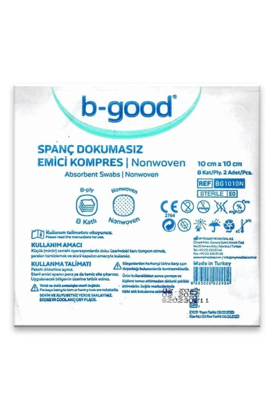 B-GOOD STERİL EMİCİ SPANÇ KOMPRES 10X10 CM ürün görseli 1