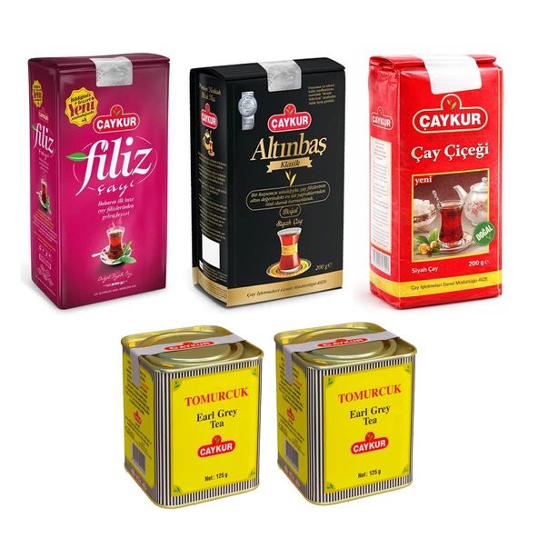 Çaykur Filiz-Altınbaş-Çay Çiçeği 200 gr ve Tomurcuk 125 gr 5 li Karma Paket ürün görseli 1