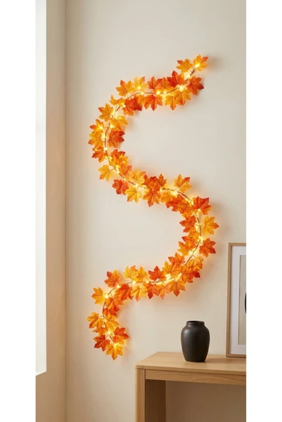 yapay çiçek evi 1 adet günışığı led ve 220 cm tek dal sonbahar sarmasik ev dekor süsü ürün görseli 1