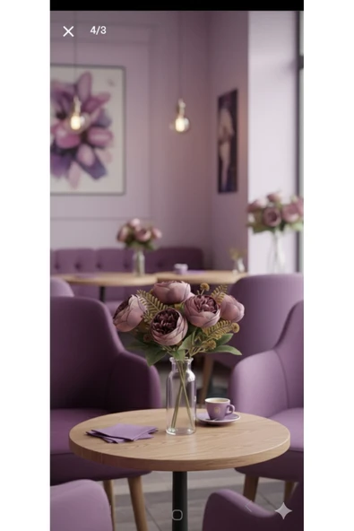 yapay çiçek evi 27 CM MOR ŞAKAYIK GÜLLÜ ARANJMAN ÇİÇEKLER VAZO SAKSI DEKOR SÜSÜ ürün görseli 1