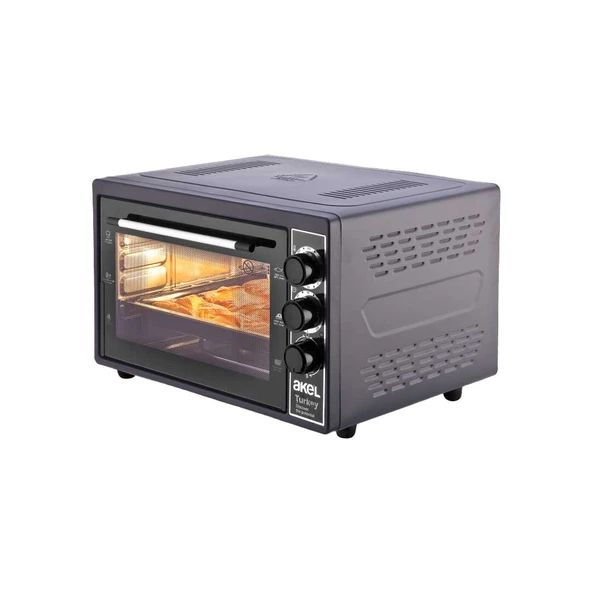 MİDİ FIRIN KARE 38LT AYARLANABİLİR TERMOSTAT = 50–320°C - SAATLİ = 0 - 90 DK ZİL 3 KADEME HIZ AYAR EMAYE TEPSİ (4915) ürün görseli 1
