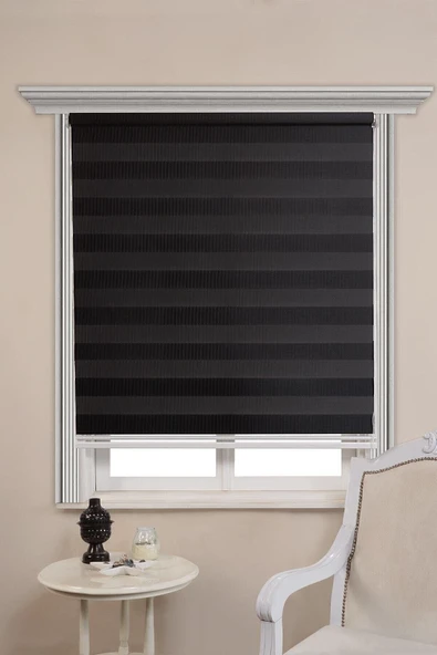 Kidmex Bambu Siyah Zebra Perde Etek Dilimsiz - Resim 2