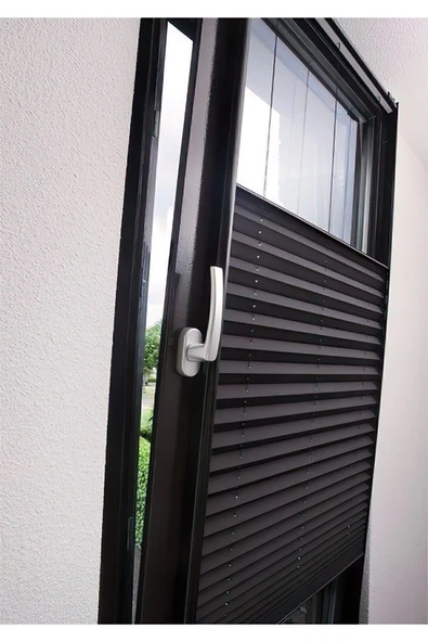 TREND STOR PERDE Plise Black Out Katlanır Cam Balkon Perdesi 4 Renk - Ofis Perdesi - Mutfak Perdesi - Salon Perdesi ürün görseli 1