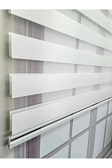 TREND STOR PERDE Beyaz Bambu Düz Zebra Stor Güneşlik Perde - Resim 3
