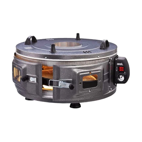 GROSS YUVARLAK DAVUL FIRIN STANDART AYARLANABİLİR TERMOSTAT = 50°C-320°C 1300W - 53CM ALÜMİNYUM TEPSİ ÖN - ÜST GÖZETLEME CAMI (4915) ürün görseli 1