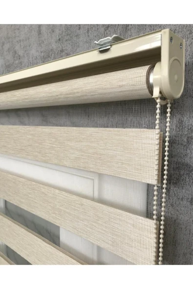 TREND STOR PERDE Zebra Perde Buzlu Kahve Desenli Bambu - Resim 4