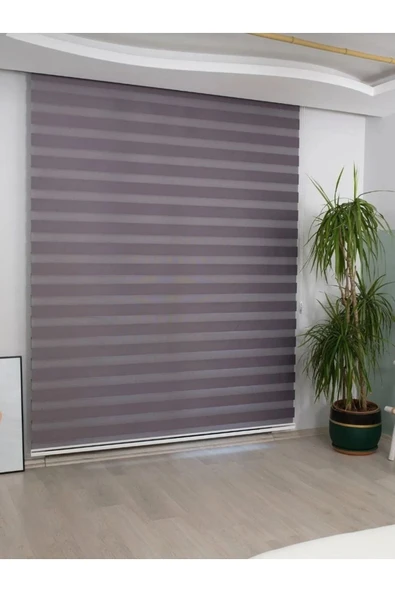 TREND STOR PERDE Antrasit Bambu Düz Zebra Stor Güneşlik Perde - Resim 2