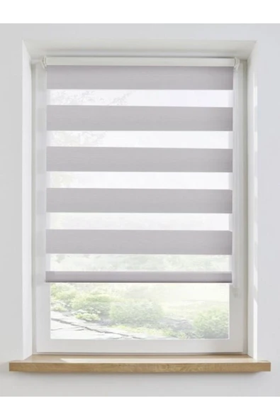 Kidmex Beyaz Bambu Zebra Stor Güneşlik Perde - Resim 3