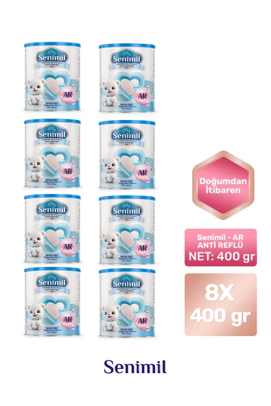 SENİMİL ANTİ-REFLÜ (AR) BEBEK SÜTÜ 400 GR  8 Lİ AVANTAJ PAKETİ ürün görseli 1