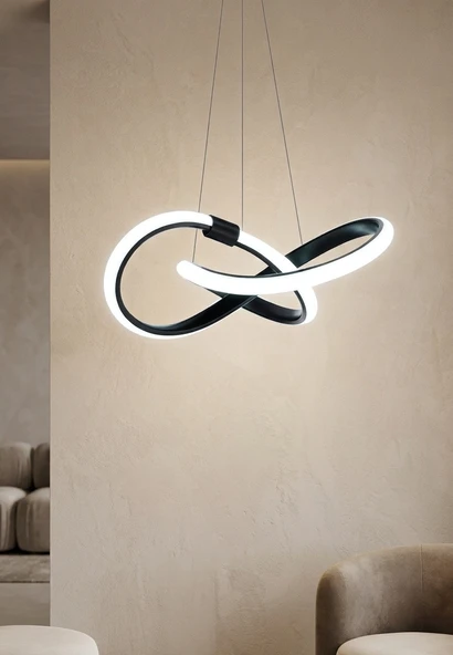 LZY Avize Store Kar Çiçeği Siyah Avize Modern Salon, Mutfak, Çocuk Odası ve Antre Aydınlatma ürün görseli 1