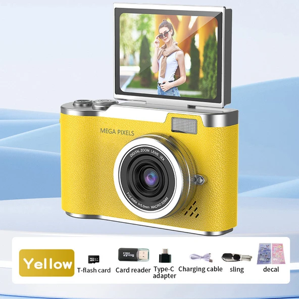 LK007 4K Dijital Kamera 8x Zoom, Otomatik Odaklama ve Ccd Sensörü ile Kompakt Vlog Kamerası (Sd Kart- Kart Okuyucu Hediye) ürün görseli 1