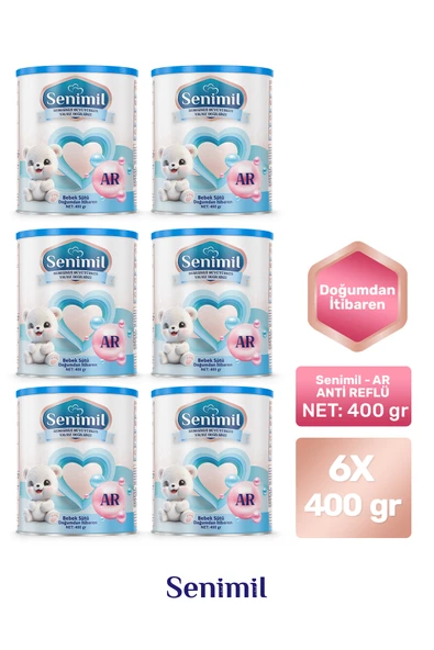 SENİMİL ANTİ-REFLÜ (AR) BEBEK SÜTÜ 400 GR  6 LI AVANTAJ PAKETİ ürün görseli 1