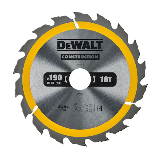 Dewalt DT1943 Ahşap Kesim Elmas Testere Bıçağı 190 mm ürün görseli 1