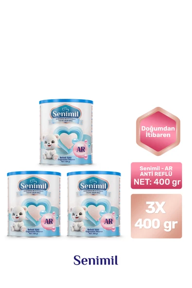 SENİMİL ANTİ-REFLÜ (AR) BEBEK SÜTÜ 400 GR  3 LÜ AVANTAJ PAKETİ ürün görseli 1