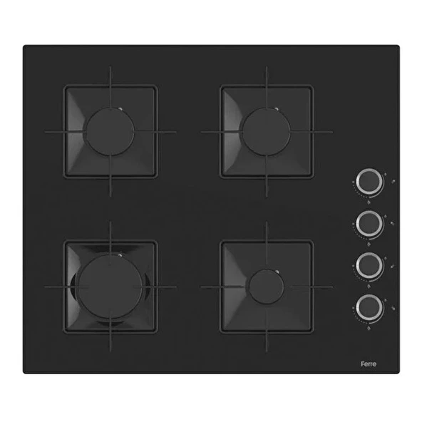 Ferre Flowart Basic Siyah Ankastre Set (QBL62CS - SS205 - D086) - Resim 4