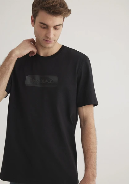 Mavi 0612528-900 Mavi Black Baskılı Siyah Tişört ürün görseli 1