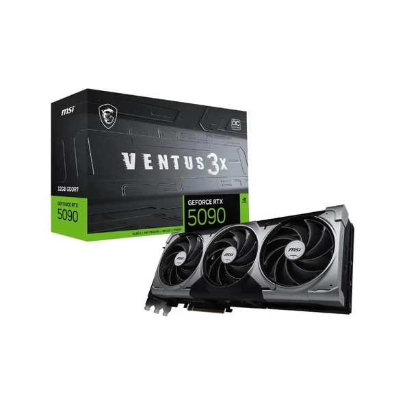 MSI VGA GEFORCE RTX 5090 32G VENTUS 3X OC 32GB GDRR7 512B DX12 EKRAN KARTI ürün görseli 1