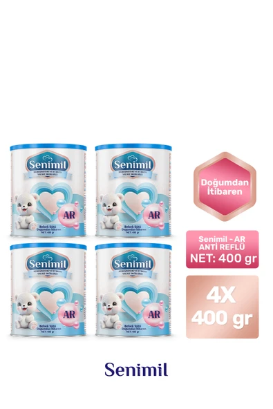 SENİMİL ANTİ-REFLÜ (AR) BEBEK SÜTÜ 400 GR  4 LÜ AVANTAJ PAKETİ ürün görseli 1