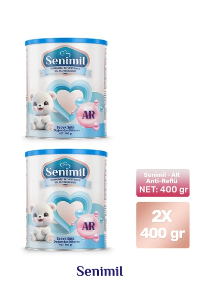 SENİMİL ANTİ-REFLÜ (AR) BEBEK SÜTÜ 400 GR  2 Lİ AVANTAJ PAKETİ ürün görseli 1