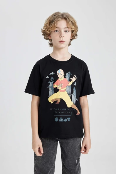 Defacto C0381 Siyah Erkek Çocuk Avatar the Last Airbender Bisiklet Yaka Kısa Kollu Tişört ürün görseli 1