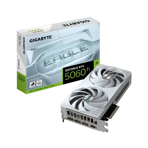GIGABYTE GV-N506TEAGLE OC ICE-16GD, RTX5060TI, EAGLE OC ICE, 16Gb, GDDR7, 128BIT, 2 Fanlı, 1xHDMI, 3xDP, GAMING Ekran KARTI ürün görseli 1