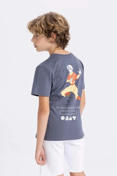 Defacto C3109 Gri Erkek Çocuk Avatar the Last Airbender Bisiklet Yaka Kısa Kollu Tişört ürün görseli 1