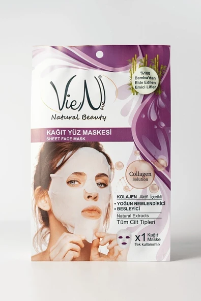 Kağıt Yüz Maskesi Collagen Yoğun Nemlendirici Besleyici ürün görseli 1