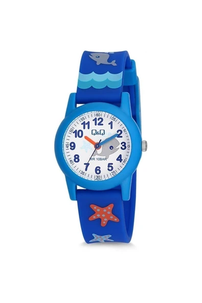 Çocuk Unisex Pembe Mor Puantiye Desenli Su Geçirmez Kol Saati  lacivert ürün görseli 1