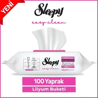 ŞeyliŞeyler - Sleepy Easy Clean Lilyum Buketi Yüzey Temizlik Havlusu 100 Yaprak 3 Paket ürün görseli 1