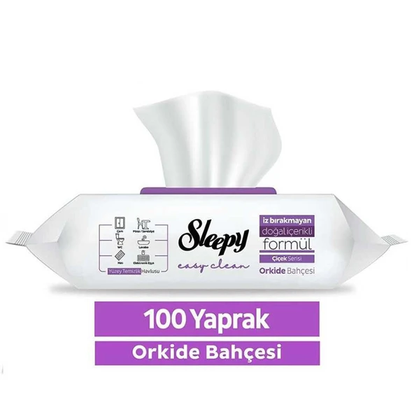 ŞeyliŞeyler - Sleepy Orkide Bahçesi Yüzey Temizlik Havlusu 100 Yaprak 1 Paket ürün görseli 1