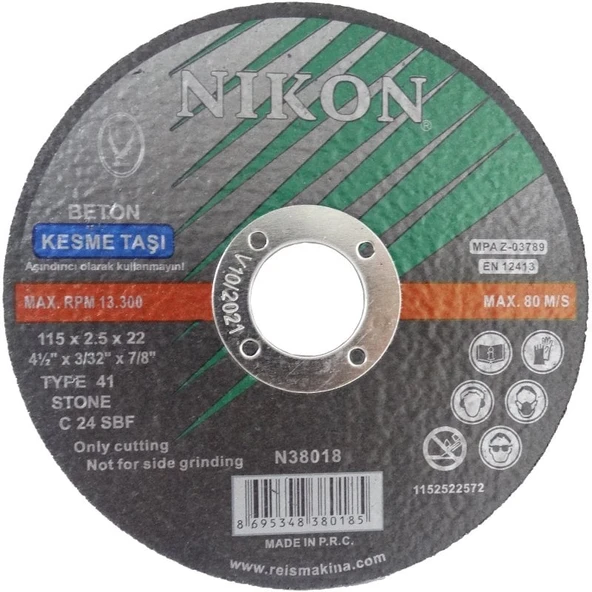 Nikon N38018 Kesme Diski 115x2.5mm Beton ürün görseli 1