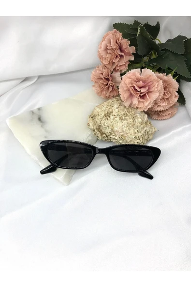 Di Caprio Tery Cat Eye Vintage Retro Kemik Siyah Kadın Güneş Gözlüğü ürün görseli 1