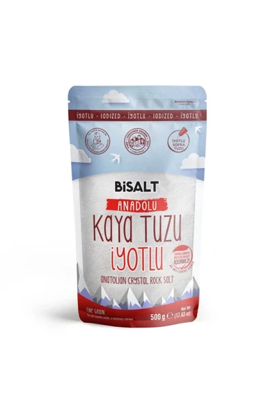 Bisalt Anadolu Kaya Tuzu 500 gr İnce & İyotlu ürün görseli 1