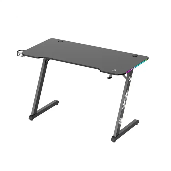 VIYERO ARMOR GD-12002E-2-BLK Z AYAK RGB KARBON FIBER E-SPOR OYUNCU MASASI - Resim 2