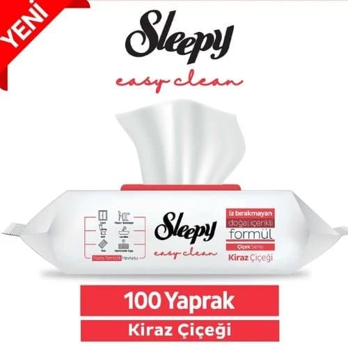 ŞeyliŞeyler - Sleepy Kiraz Çiçeği Yüzey Temizlik Havlusu 100 Yaprak 3 Paket ürün görseli 1