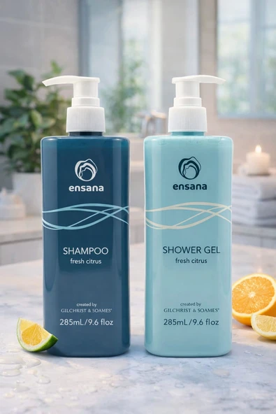 Ensana Fresh Citrus Şampuan 285 ml + Duş Jeli Seti 285 ml – Ferahlatıcı Narenciye Kokulu ürün görseli 1