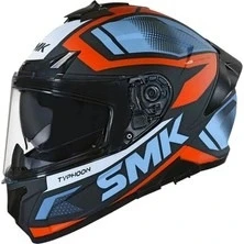 SMK TYPHOON THORN MAT SİYAH-MAVİ-KIRMIZI KAPALI KASK (GÜNEŞ VİZÖRLÜ) ürün görseli 1