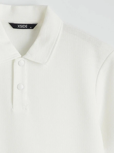 XSIDE Ekru Polo Yaka Erkek Tişört - Resim 6