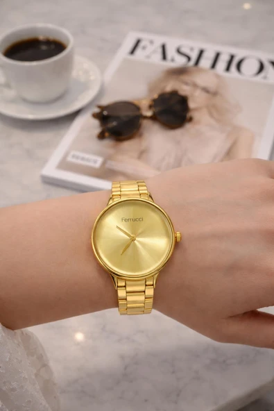 Kadın Rose Gold Metal Kordon Rose Gold Kadran Kol Saati 2 Yıl Garantili  Gold ürün görseli 1