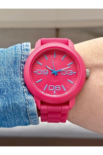 Kadın Su Geçirmez Plastik Kordon Kol Saatİ  Pembe ürün görseli 1