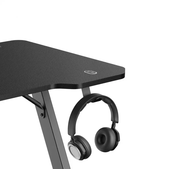 VIYERO ARMOR GD-12002E-2-BLK Z AYAK RGB KARBON FIBER E-SPOR OYUNCU MASASI - Resim 6