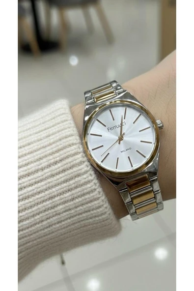 Milano Kadın Gümüş Rose Gold Metal Kordon Beyaz Kadran Kol Saati 2 Yıl Garantili  Gümüş Altın ürün görseli 1